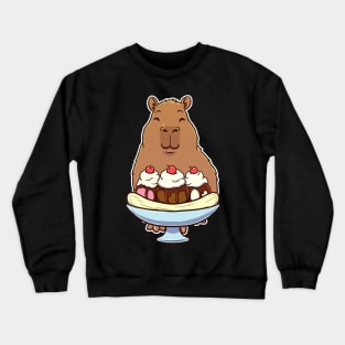 Capybara Banana Split Desert Crewneck Sweatshirt